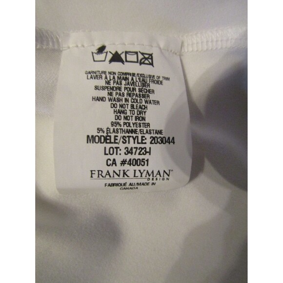Frank Lyman Montreal Top NWT Off White Short Sleeve Mock Neck Womens Size 8 - Picture 8 of 8
